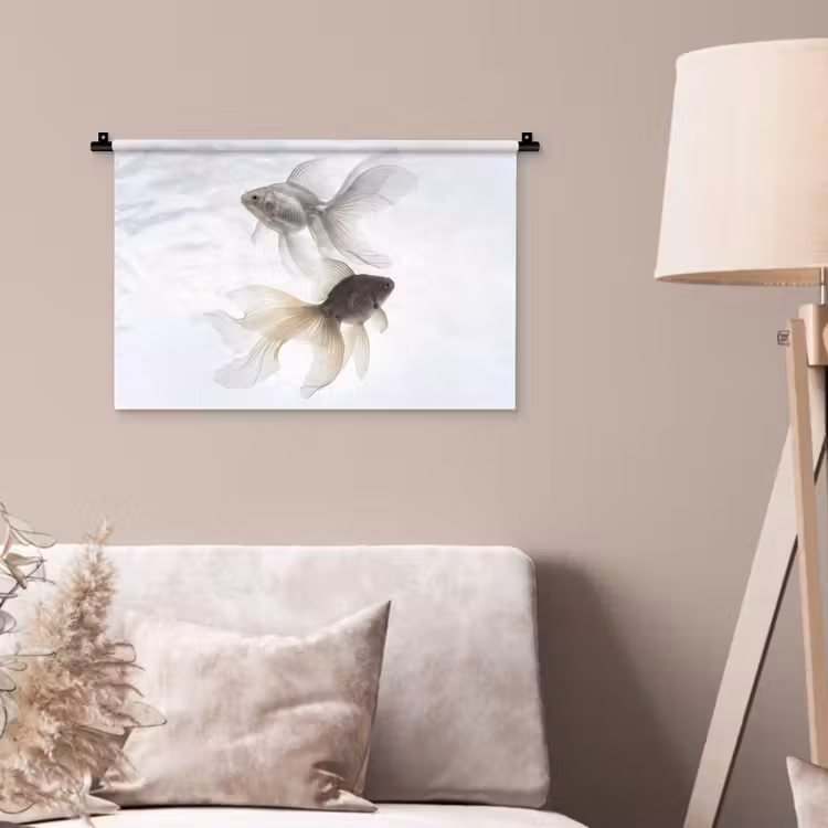 Goudvissen - Modern - Wit Wandkleed katoen klein -sfeer4