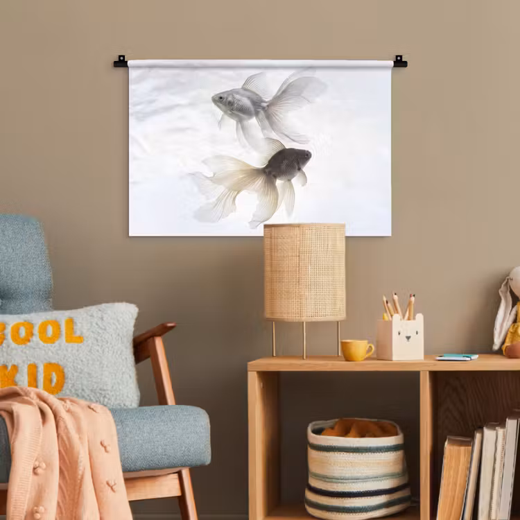 Goudvissen - Modern - Wit Wandkleed katoen klein -wsfeer4_kind