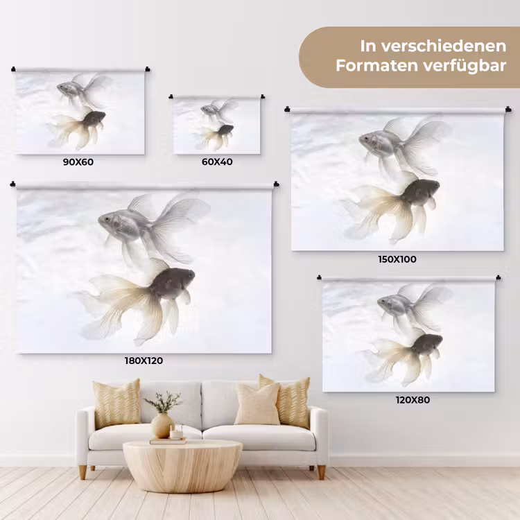 Goudvissen - Modern - Wit Wandkleed katoen klein -tsfeer8_DE