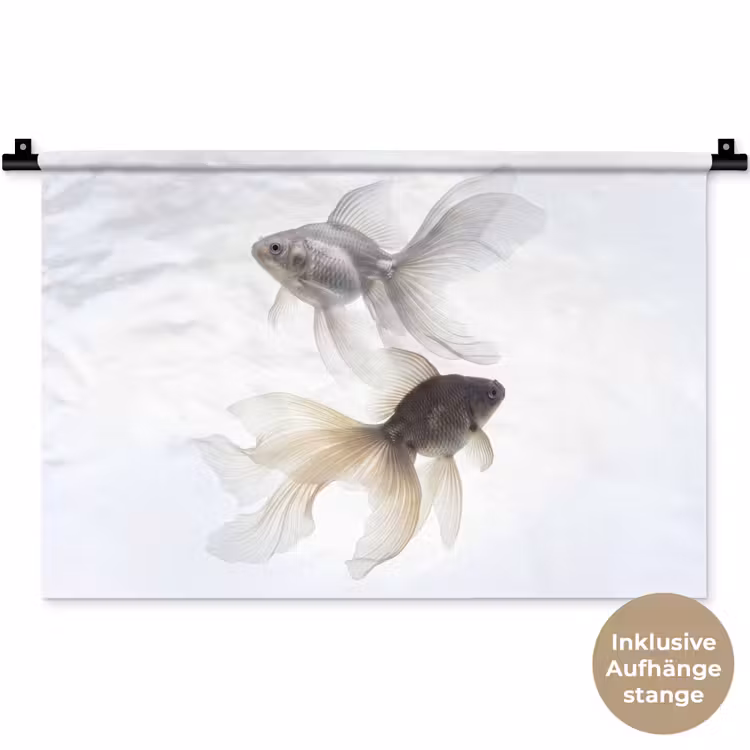 Goudvissen - Modern - Wit Wandkleed katoen klein -t3d_DE