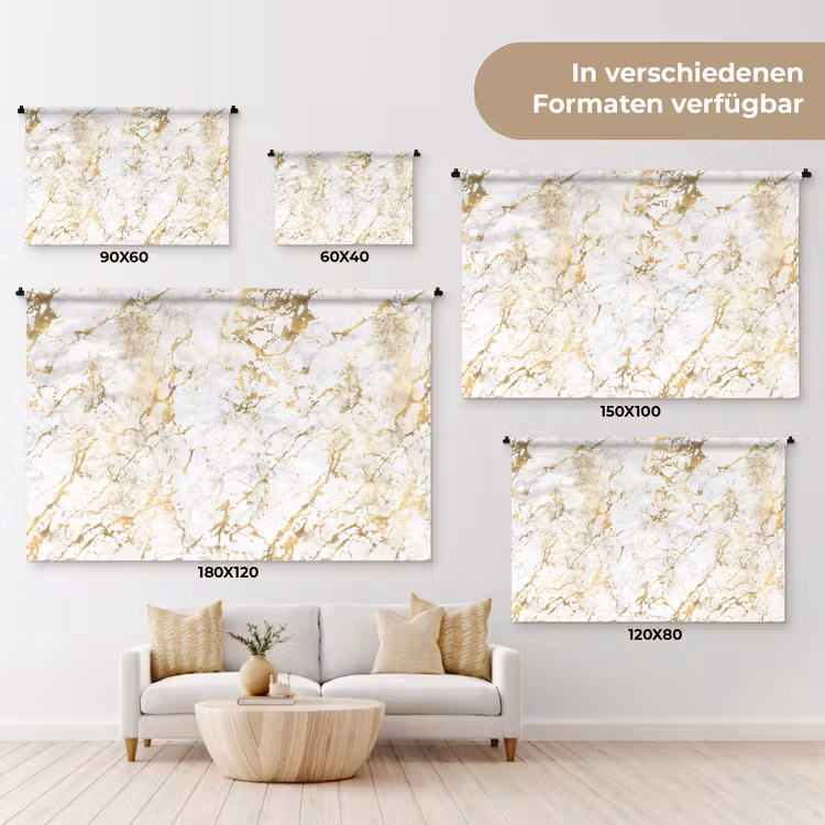 Goudspatten - Wit - Marmer Wandkleed katoen klein 269 -tsfeer8_DE