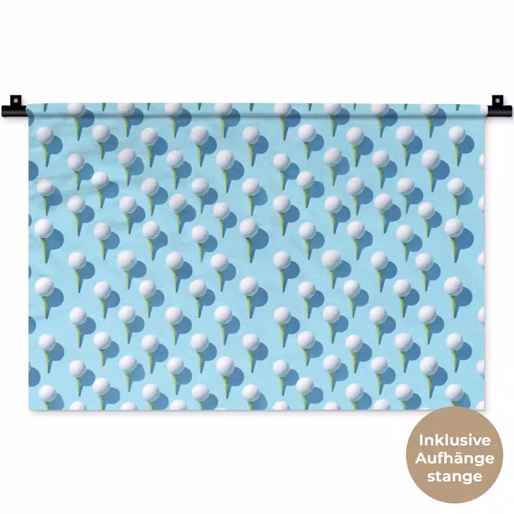 Golf - Ballen - Blauw Wandkleed katoen klein 269 -t3d_DE