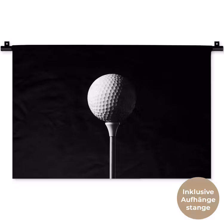 Golfbal - Minimalistisch - Wit Wandkleed katoen klein -t3d_DE