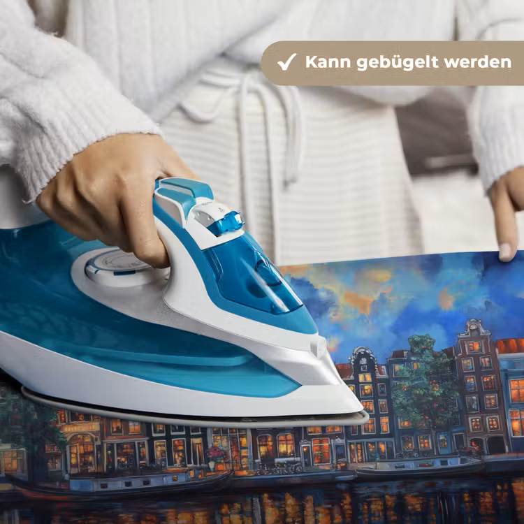 Grachten Amsterdam - Huizen - Stad - Kleurrijk Wandkleed katoen klein -tsfeer9_DE