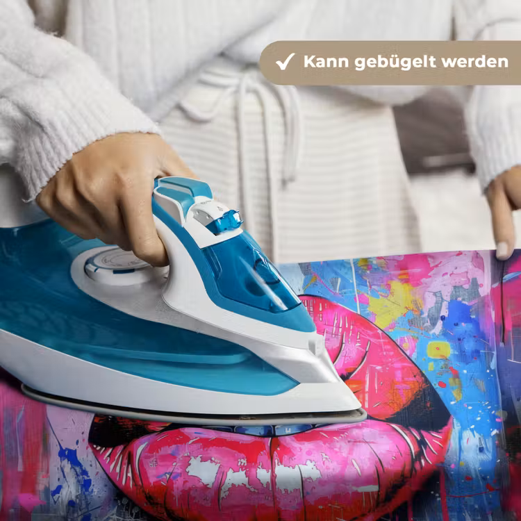 Graffiti - Lippen - Felroze - Geschilderd Wandkleed katoen klein -tsfeer9_DE