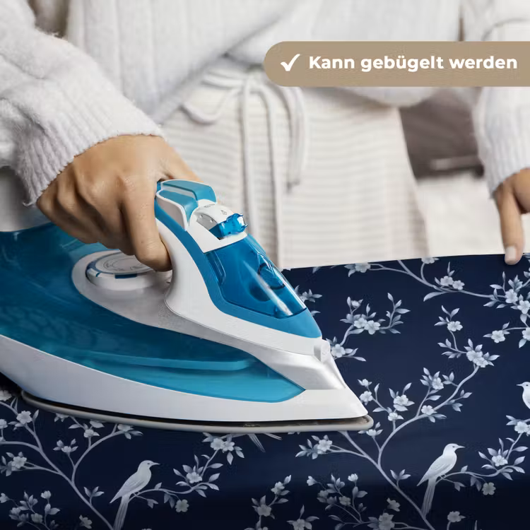 Grafisch - Bloesemtak - Blauw Wandkleed katoen klein 269 -tsfeer9_DE