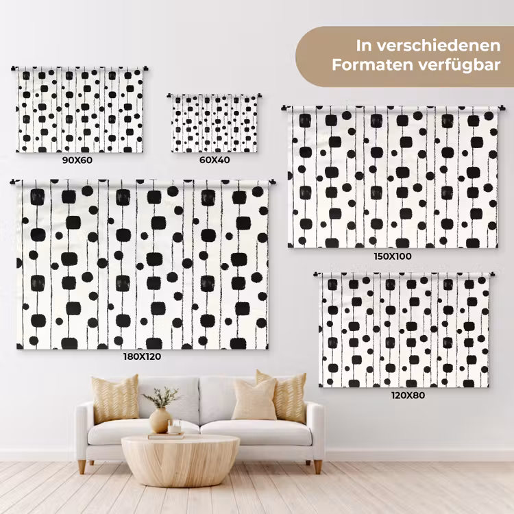Grafisch - Modern - Zwart Wandkleed katoen klein 269 -tsfeer8_DE