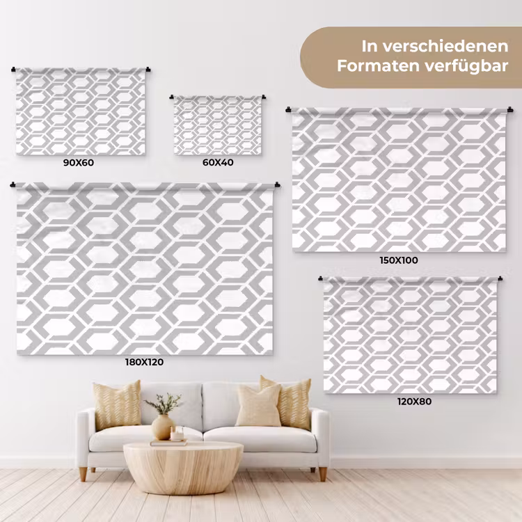 Grafisch - Patroon - Modern - Hexagon Wandkleed katoen klein 269 -tsfeer8_DE