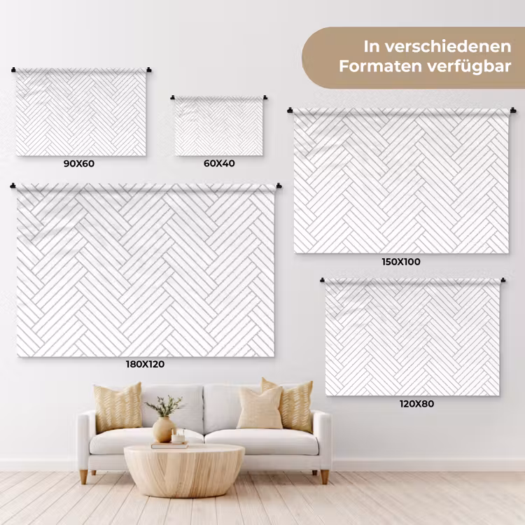 Grafisch - Patroon - Modern - Geweven Wandkleed katoen klein 269 -tsfeer8_DE