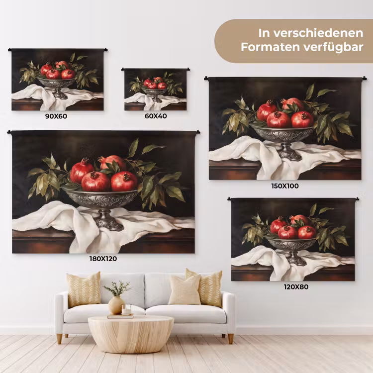 Granaatappels - Klassiek - Vintage Wandkleed katoen klein -tsfeer8_DE