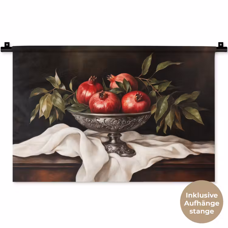 Granaatappels - Klassiek - Vintage Wandkleed katoen klein -t3d_DE