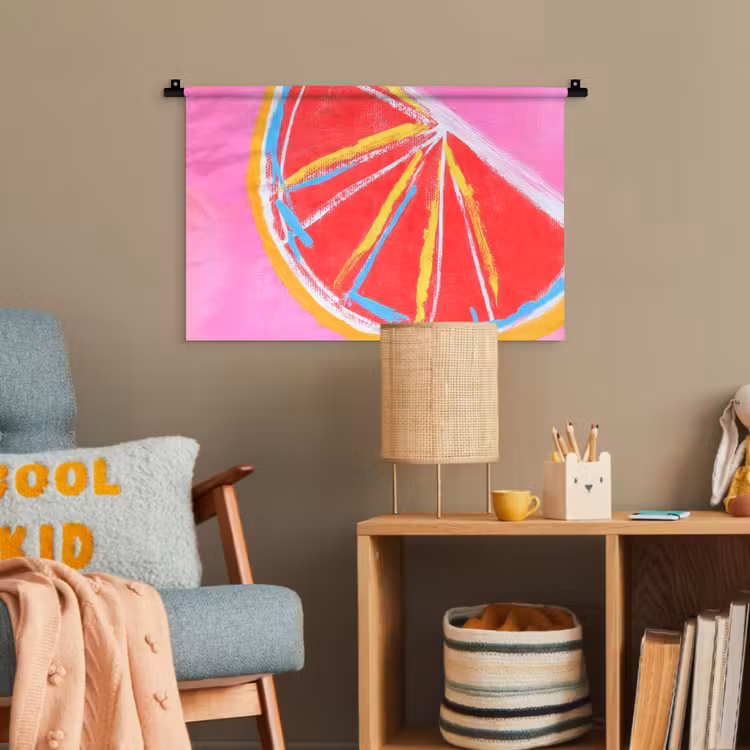 Grapefruit - Geschilderd - Roze - Strepen Wandkleed katoen klein -wsfeer4_kind