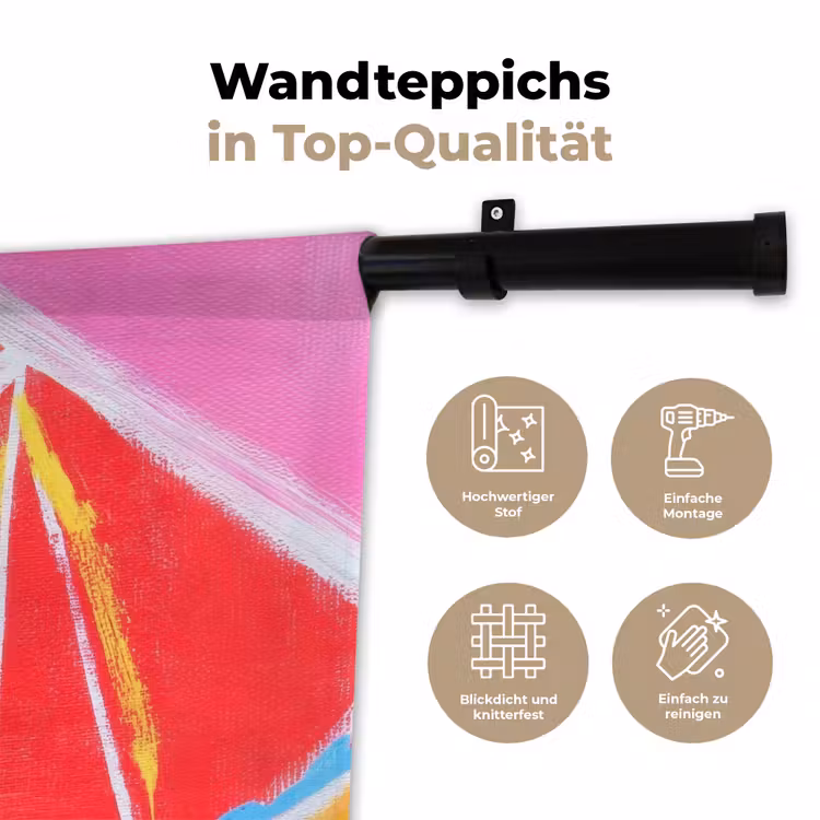 Grapefruit - Geschilderd - Roze - Strepen Wandkleed katoen klein -tsfeer2_DE