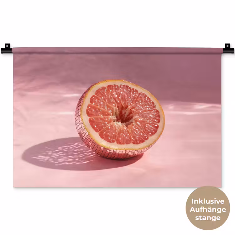 Grapefruit - Roze - Disco - Shiny Wandkleed katoen klein -t3d_DE