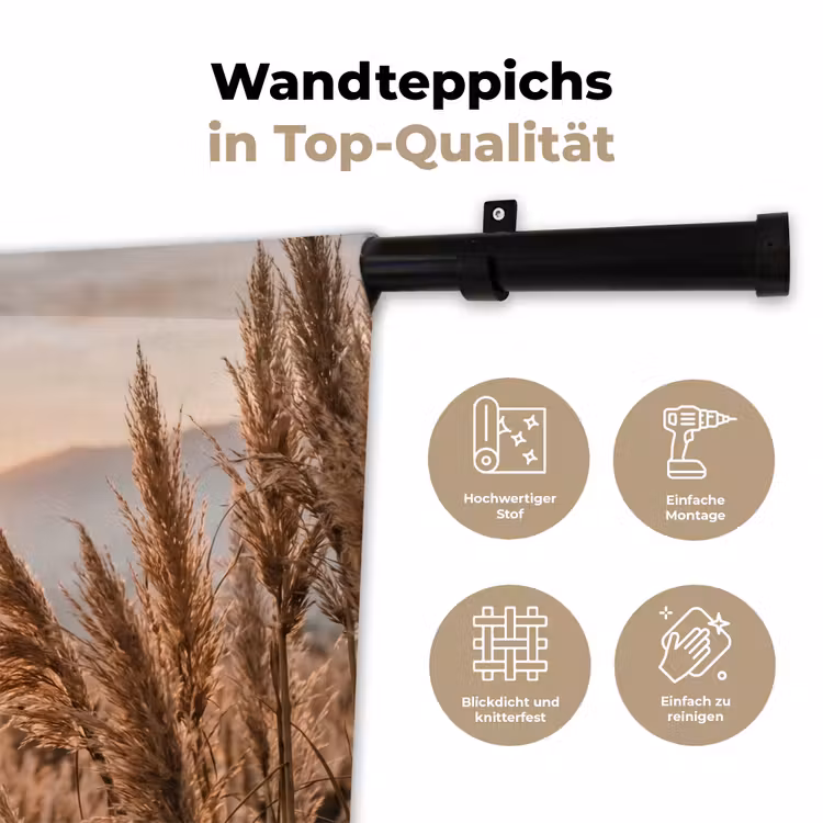 Gras - Veld - Zon - Natuur Wandkleed katoen klein -tsfeer2_DE