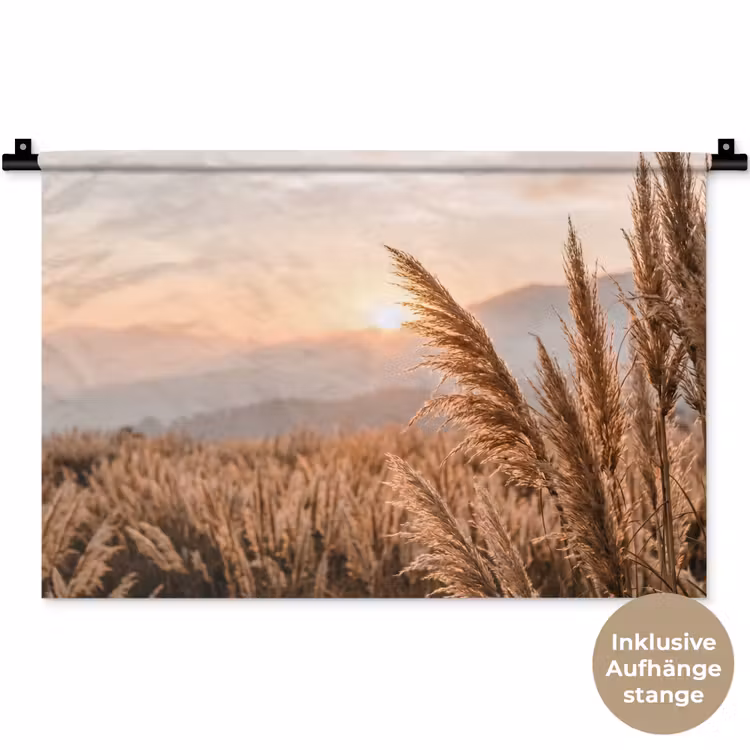 Gras - Veld - Zon - Natuur Wandkleed katoen klein -t3d_DE