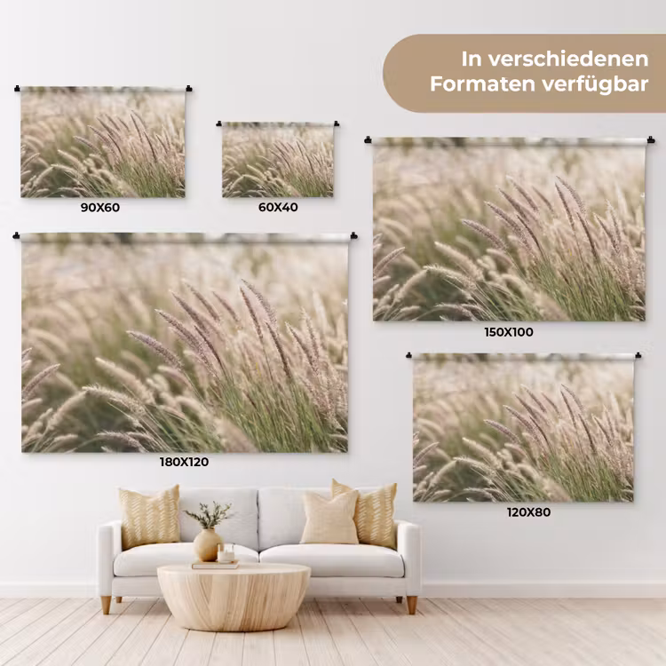 Gras - Close up - Groen Wandkleed katoen klein -tsfeer8_DE