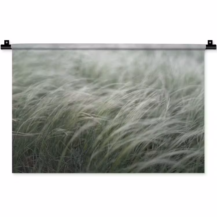 Gras - Wazig - Natuur - Groen - Zacht Wandkleed katoen klein -zz3d