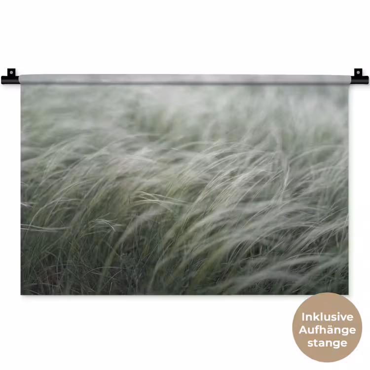 Gras - Wazig - Natuur - Groen - Zacht Wandkleed katoen klein -t3d_DE