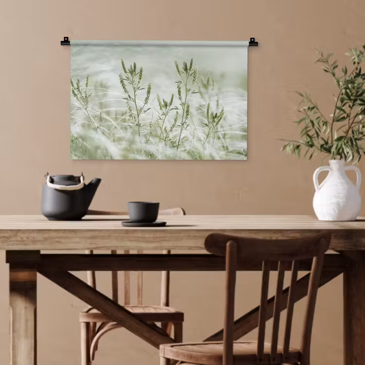 Grassen - Minimalistisch - Groen Wandkleed katoen klein -sfeer6