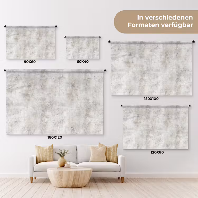 Grijs - Beton - Verweerd Wandkleed katoen klein 269 -tsfeer8_DE
