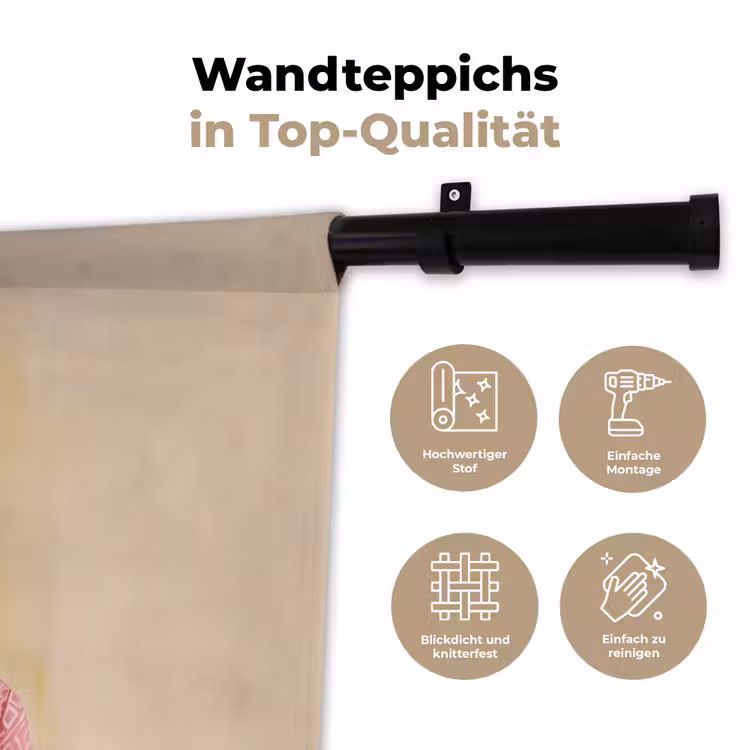 Grijs - Konijn - Blouse - Strik Wandkleed katoen klein -tsfeer2_DE