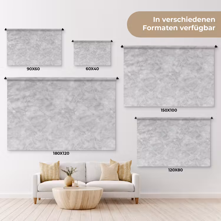 Grijs - Marmer - Mat Wandkleed katoen klein 269 -tsfeer8_DE