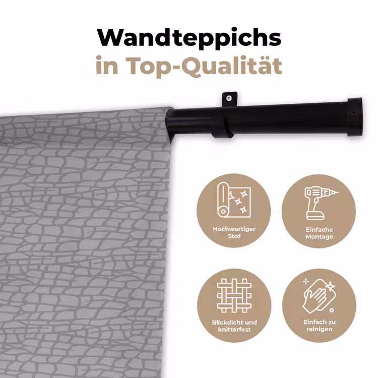 Grijs - Reptiel - Dier - Patroon Wandkleed katoen klein 269 -tsfeer2_DE