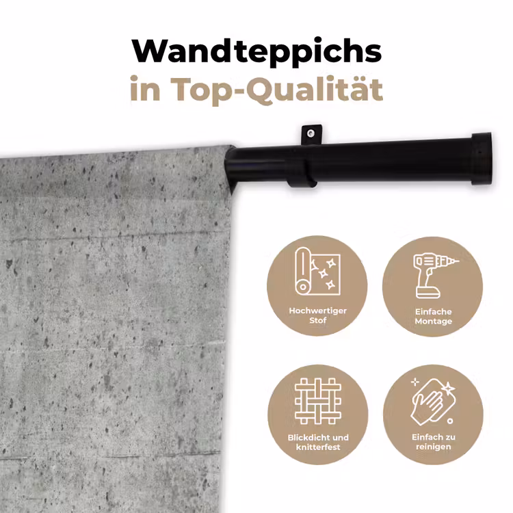 Grijs - Muur - Poriën Wandkleed katoen klein 269 -tsfeer2_DE