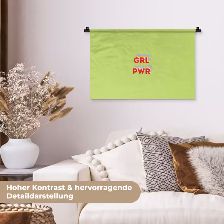 Grl pwr - Groen - Rood - 3D Wandkleed katoen klein -tsfeer1_DE