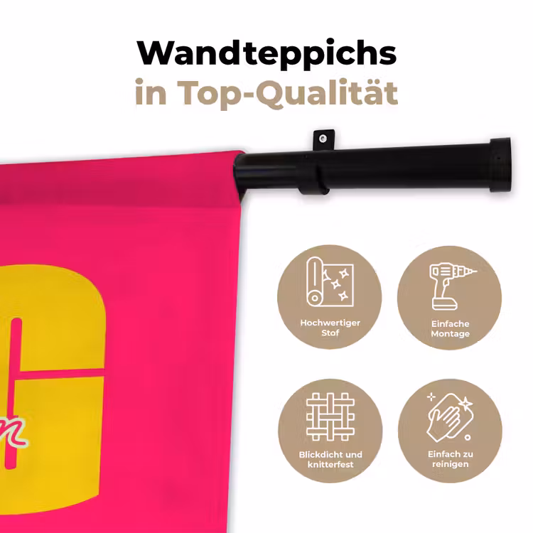 Dream big - Roze - Geel - Minimalistisch Wandkleed katoen klein -tsfeer2_DE