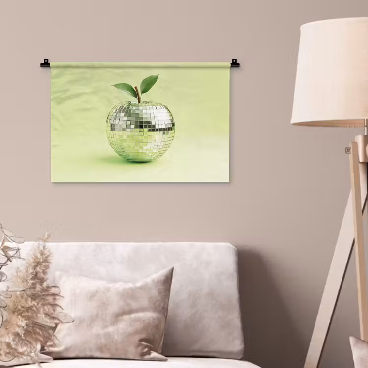Groen - Disco - Decoratie - Appel Wandkleed katoen klein -sfeer4