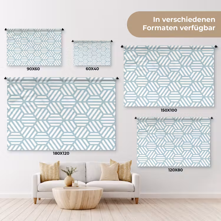 Groen - Geometrie - Patronen - Abstract Wandkleed katoen klein 269 -tsfeer8_DE