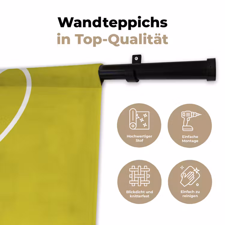 Groen - Hartjes - Wit Wandkleed katoen klein -tsfeer2_DE