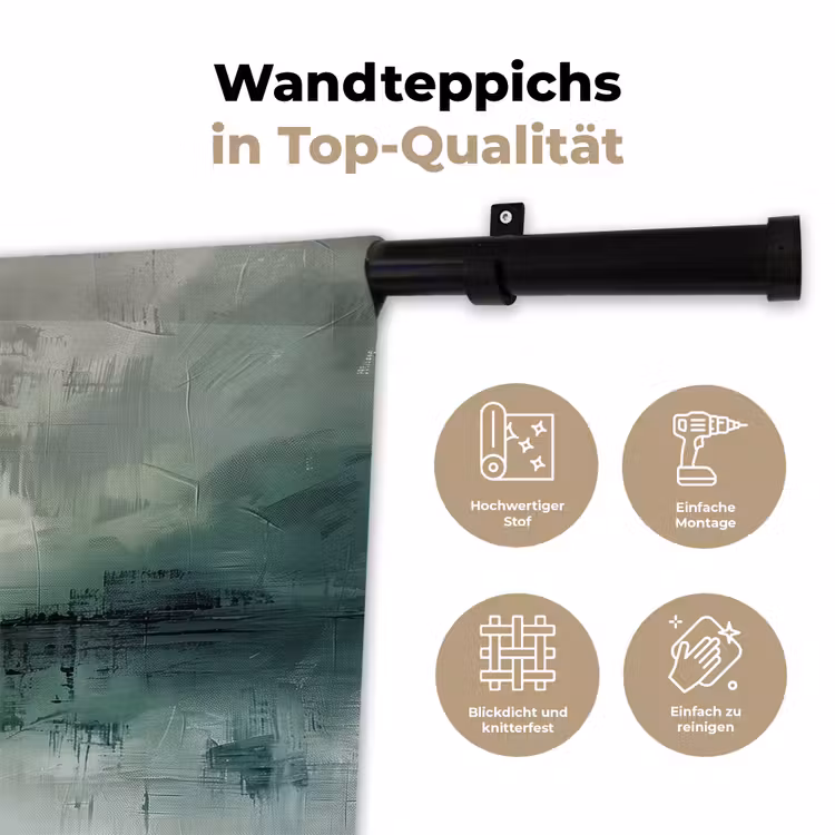 Groen - Modern - Abstract - Goud Wandkleed katoen klein -tsfeer2_DE