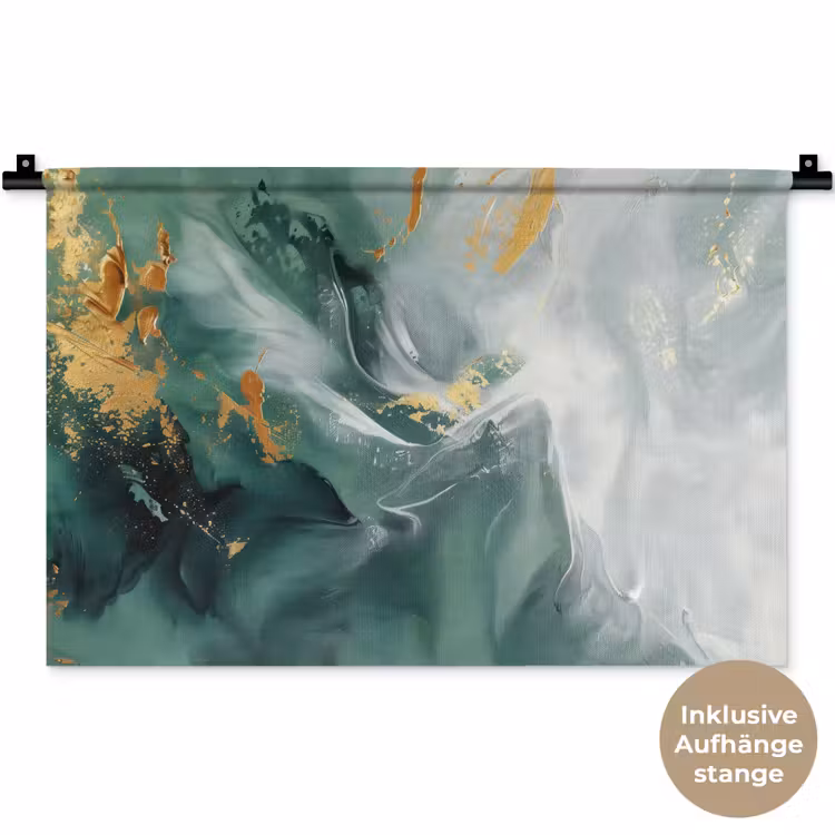 Groen - Modern - Marmer - Abstract Wandkleed katoen klein -t3d_DE