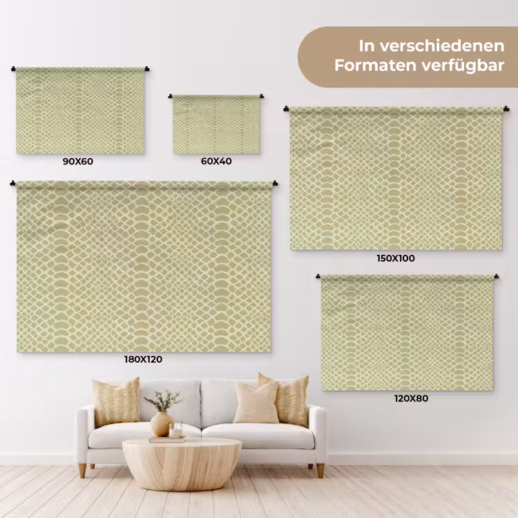 Groen - Patroon - Schubben Wandkleed katoen klein 269 -tsfeer8_DE