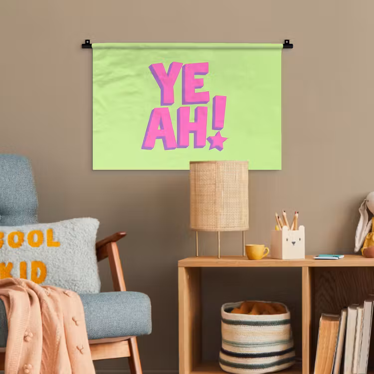 Groen - Neon - Quote Wandkleed katoen klein -wsfeer4_kind