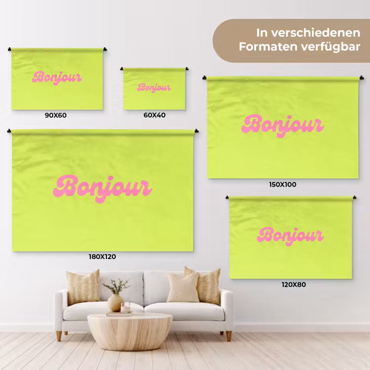 Groen - Roze bonjour - Retro Wandkleed katoen klein -tsfeer8_DE