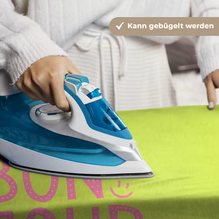 Groen - Smiley - Bonjour - Roze Wandkleed katoen klein -tsfeer9_DE