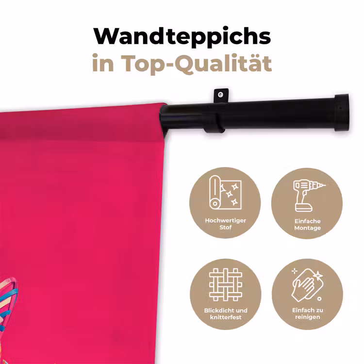Haan - Kleurrijk - Kimono - Roze Wandkleed katoen klein -tsfeer2_DE