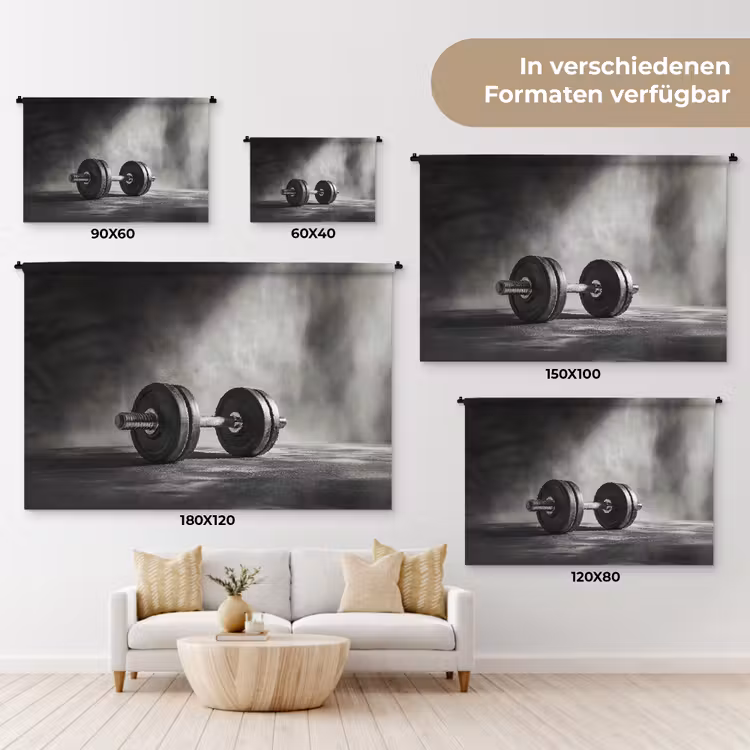 Halter - Gewichten - Zwart Wandkleed katoen klein -tsfeer8_DE