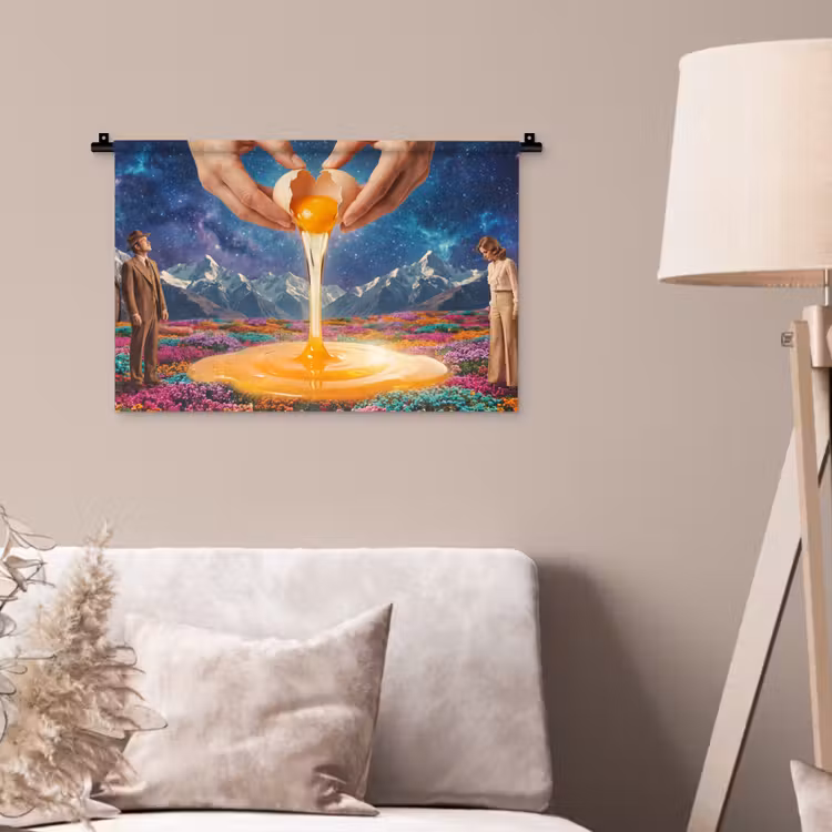 Wandteppich - Hände – Ei – Surrealismus - Handen - Ei - Surrealisme Wandkleed katoen klein