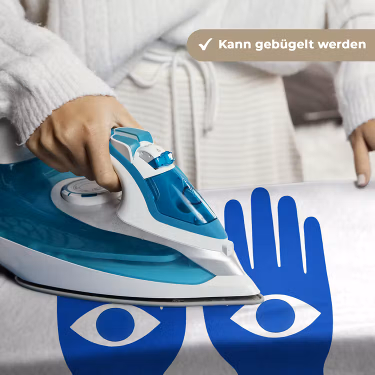 Handen - Twee - Ogen - Blauw Wandkleed katoen klein -tsfeer9_DE