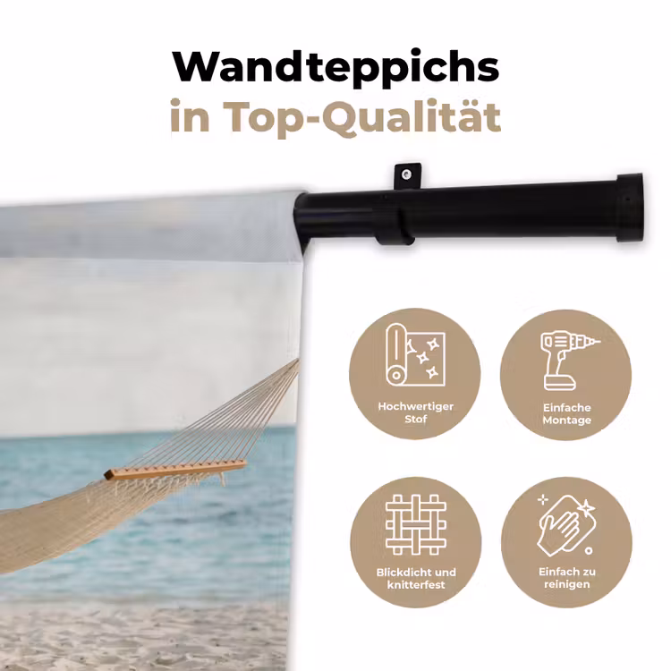 Hangmat - Strand - Wit Wandkleed katoen klein -tsfeer2_DE