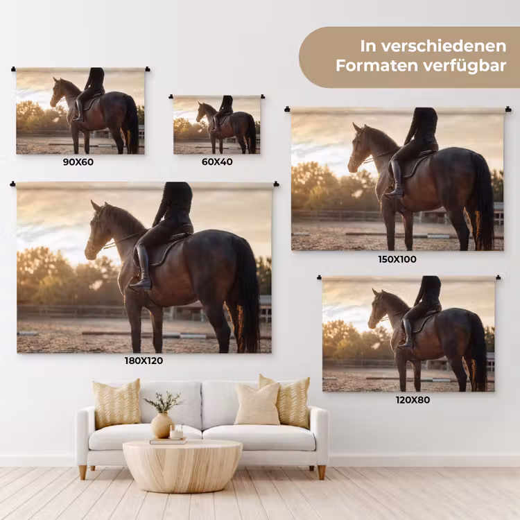 Harmonie - Ruiter - Zon Wandkleed katoen klein -tsfeer8_DE