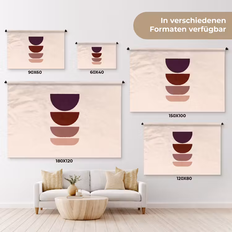 Harmonieus - Symmetrisch - Rood Wandkleed katoen klein -tsfeer8_DE