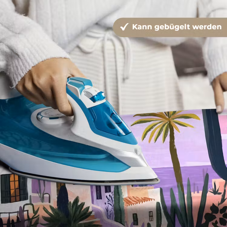 Huizen - Minimalistisch - Palmbomen - Kust Wandkleed katoen klein -tsfeer9_DE