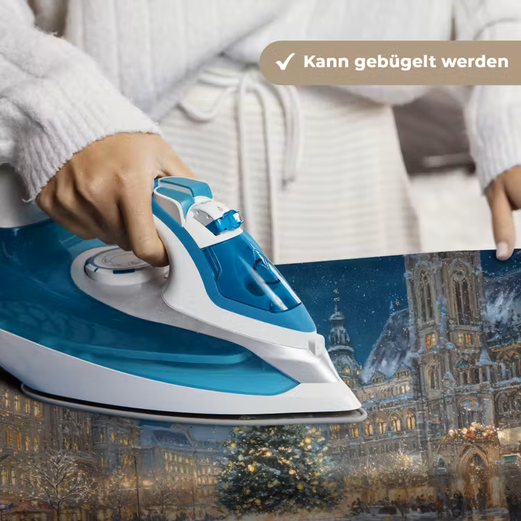 Kerstnacht - Stadsplein - Meerkleurig Wandkleed katoen klein -tsfeer9_DE