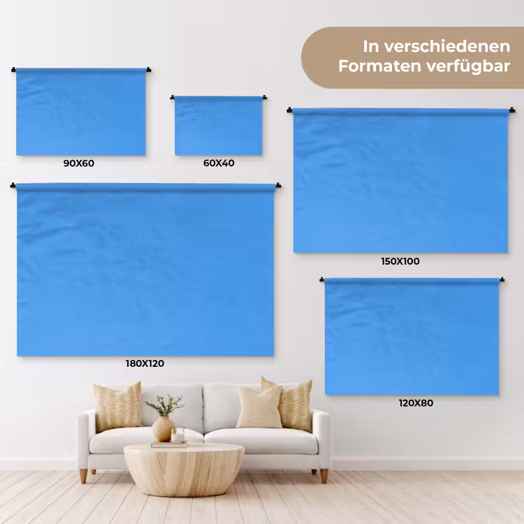 Bright - Azure - Blauw Wandkleed katoen klein 269 -tsfeer8_DE